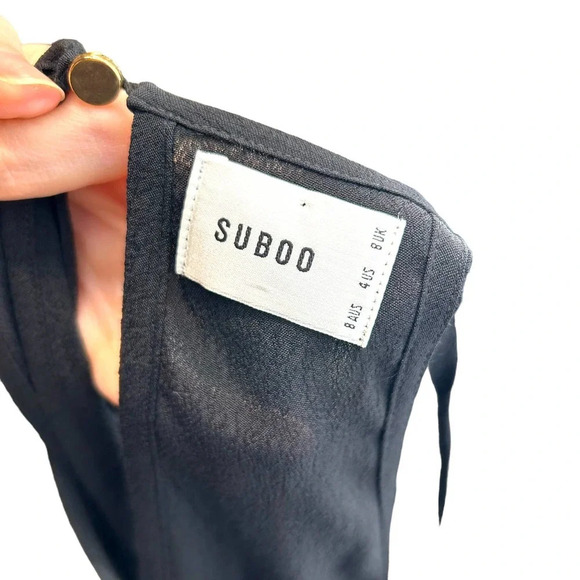 SUBOO Valley Frill‎ Cold-Shoulder Coverup Dress in Black Size US 4 - Picture 9 of 11